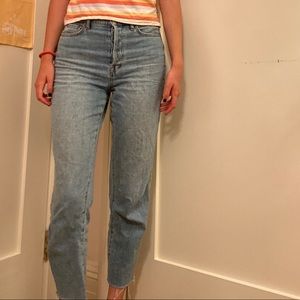 Urban Outfitters light wash cropped straight jeans